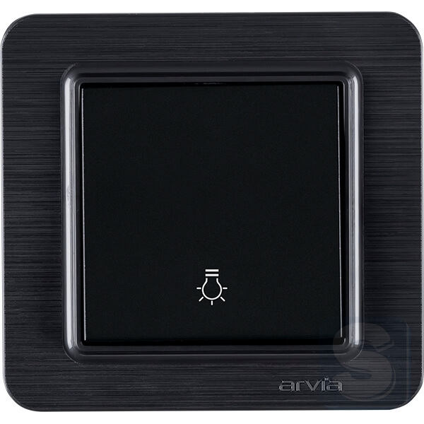 Выключатель одноклавишный КНОПОЧНЫЙ Arvia Electric Lavin Черный матовый (21 25 4007 205)